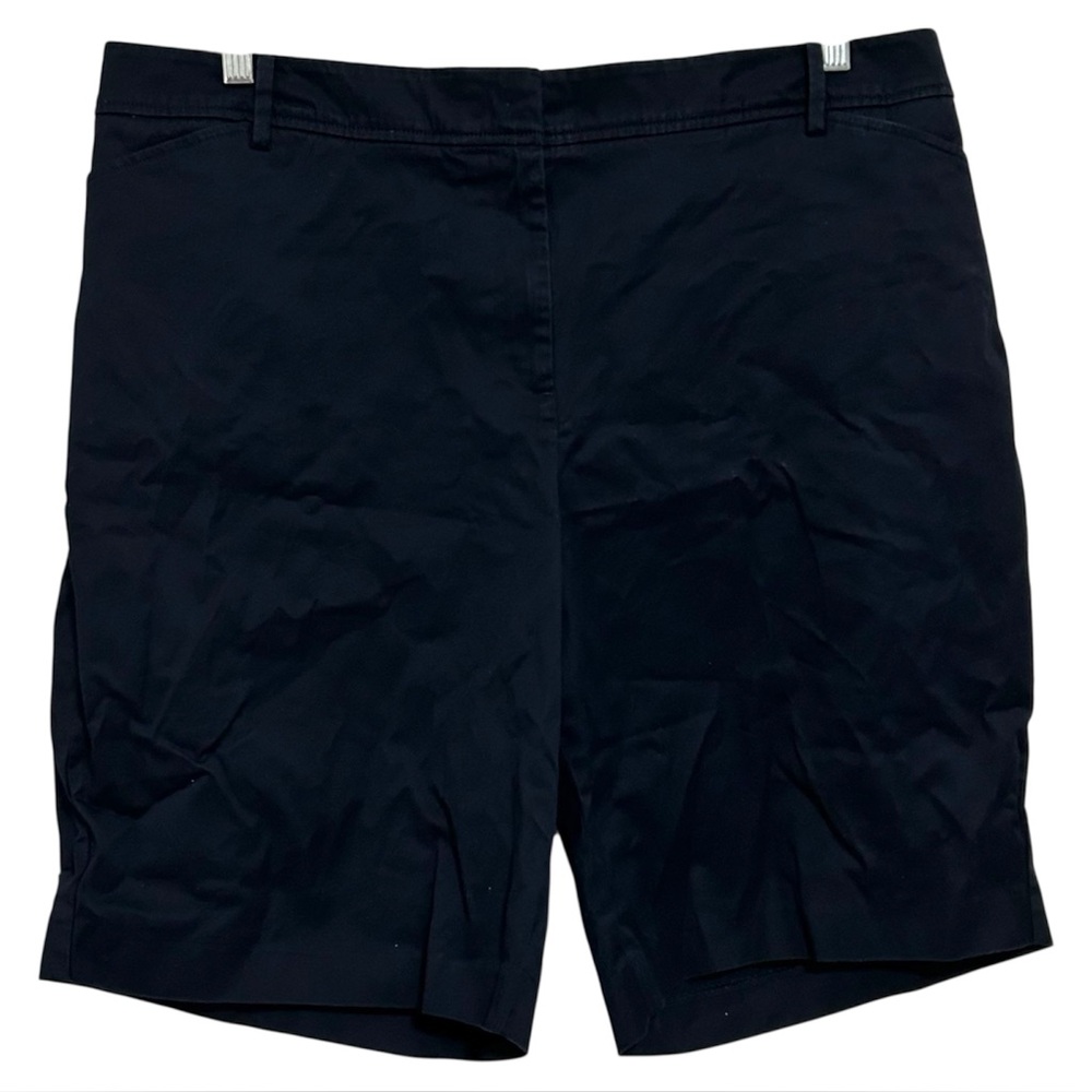 Talbots Women’s Navy Perfect Short Curvy Size 18W Cotton Blend 10.5” Inseam